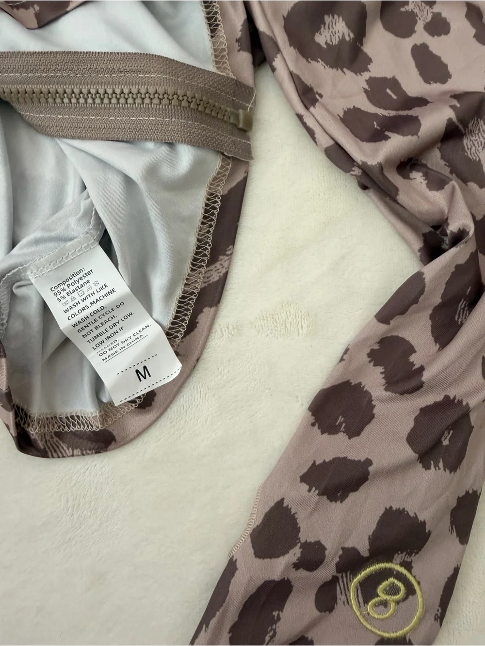 Body by Raven Leopard Print Activewear Set Medium Zip Hoodie Flare
